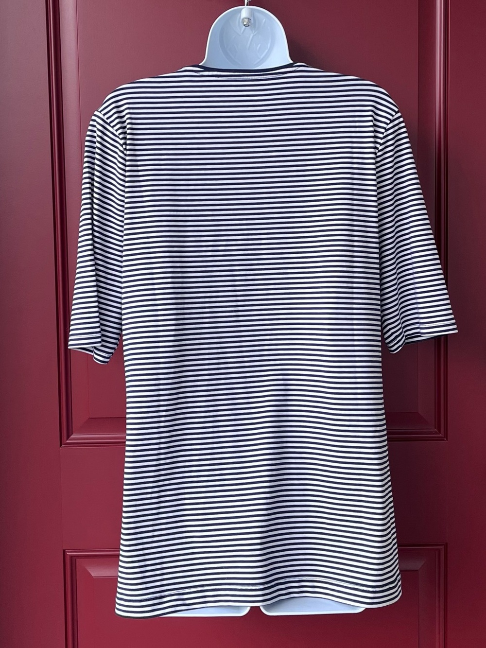 NWT Lands End Tencel Tunic Tee in Navy and White Stripe - Picture 2 of 8